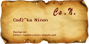 Csóka Ninon névjegykártya